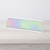 Modern Holografisch regenboogeffect Metaal Lijst Bureau Naambordje (Voorkant)