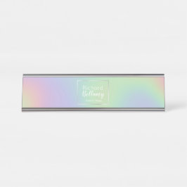 Modern Holografisch regenboogeffect Metaal Lijst Bureau Naambordje