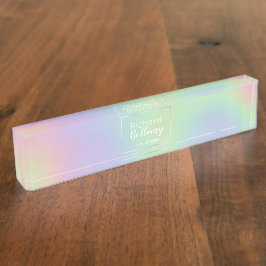 Modern Holografisch regenboogeffect Metaal Lijst Naambordje