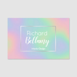 Modern Holografisch regenboogeffect Metaal Lijst Naamplaatje
