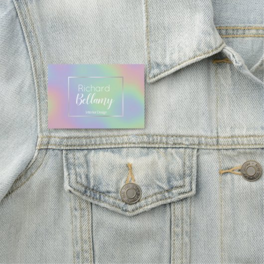 Modern Holografisch regenboogeffect Metaal Lijst Naamplaatje (In situ)