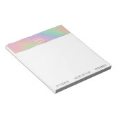 Modern Holografisch regenboogeffect Metaal Lijst Notitieblok (Schuin)