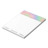 Modern Holografisch regenboogeffect Metaal Lijst Notitieblok (Linkerzijde)