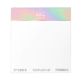 Modern Holografisch regenboogeffect Metaal Lijst Notitieblok