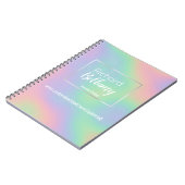 Modern Holografisch regenboogeffect Metaal Lijst Notitieboek (Linkerzijde)