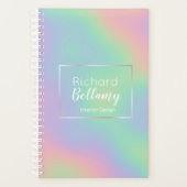 Modern Holografisch regenboogeffect Metaal Lijst Planner (Voorkant)