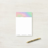 Modern Holografisch regenboogeffect Metaal Lijst Post-it® Notes (Op bureau)
