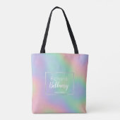 Modern Holografisch regenboogeffect Metaal Lijst Tote Bag (Achterkant)
