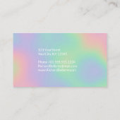 Modern Holografisch regenboogeffect Metaal Lijst Visitekaartje (Achterkant)