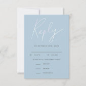 Modern Holografisch Script Bruiloft RSVP Maaltijd  (Voorkant)