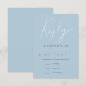 Modern Holografisch Script Bruiloft RSVP Maaltijd  Kaartje (Voorkant / Achterkant)