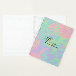Modern holografisch script regenboogpasta - Planne Planner