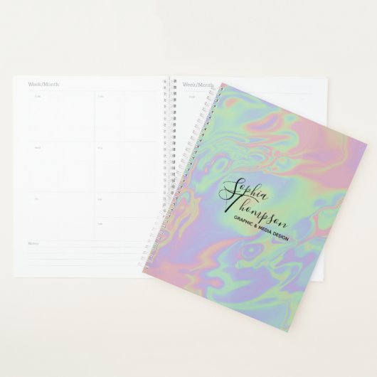 Modern holografisch script regenboogpasta - Planne Planner (Display)