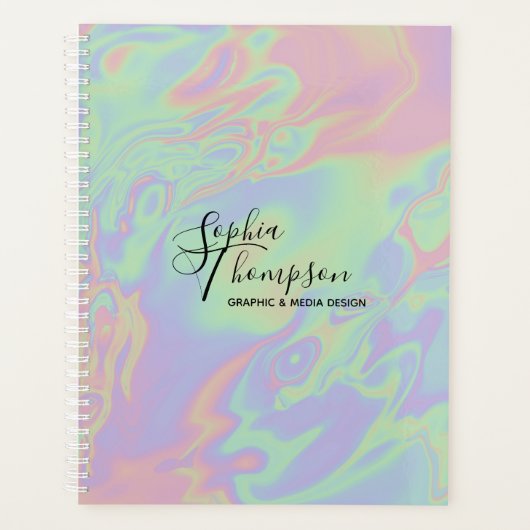 Modern holografisch script regenboogpasta - Planne Planner (Voorkant)