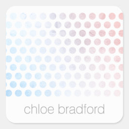 Modern holografisch stippenpatroon op wit vierkante sticker