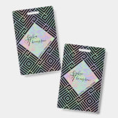 Modern holografisch symmetrisch patroon - Badge (Voor- en achterkant)