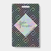 Modern holografisch symmetrisch patroon - Badge (Achterkant)