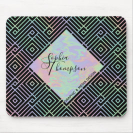 Modern holografisch symmetrisch patroon - Mousepad Muismat