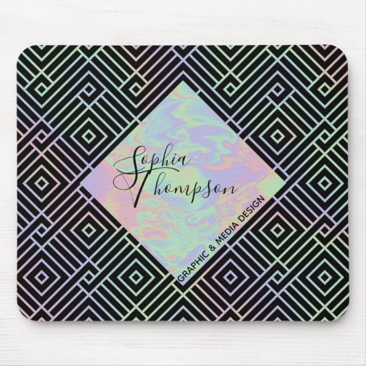 Modern holografisch symmetrisch patroon - Mousepad Muismat (Voorkant)