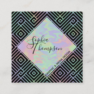 Modern Holografisch Symmetrisch Visitekaartje van