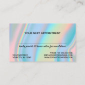 Modern holografisch vloeibaar marmer afsprakenkaartje (Achterkant)