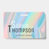 Modern holografisch vloeibaar marmer badge (Achterkant)