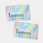 Modern holografisch vloeibaar marmer badge (Voor- en achterkant)