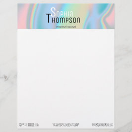 Modern holografisch vloeibaar marmer briefhoofd