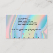 Modern holografisch vloeibaar marmer klantenkaartje (Achterkant)