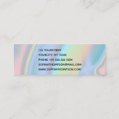 Modern holografisch vloeibaar marmer mini visitekaartje (Achterkant)