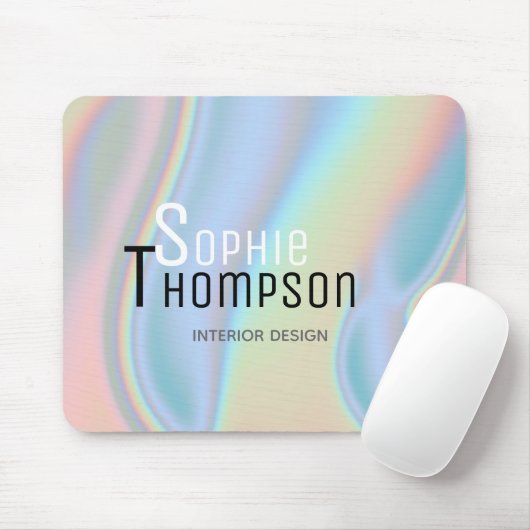 Modern holografisch vloeibaar marmer muismat (Met muis)