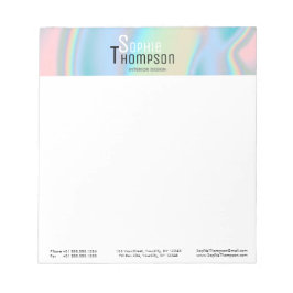 Modern holografisch vloeibaar marmer notitieblok