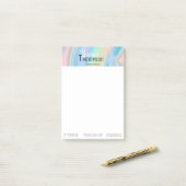 Modern holografisch vloeibaar marmer post-it® notes (Op bureau)