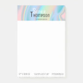 Modern holografisch vloeibaar marmer post-it® notes (Voorkant)