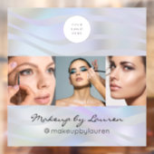 Modern Holografisch Zwart Script Logo Foto Raamsticker (Vel 2)