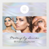 Modern Holografisch Zwart Script Logo Foto Raamsticker (Vel)