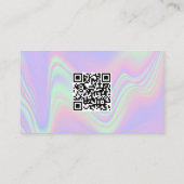 Modern holografische QR-code zakelijk logo Visitekaartje (Achterkant)