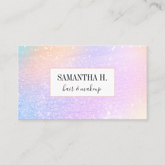 Modern Hologram Glitter Glam Visitekaartje (Voorkant)