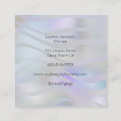 Modern Holographic 3 Photo Makeup  Vierkante Visitekaartje (Achterkant)