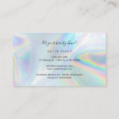Modern Holographic Beautician Makeup Expert Visitekaartje (Achterkant)