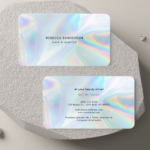 Modern Holographic Beautician Makeup Stijlvol Visitekaartje