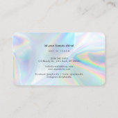 Modern Holographic Beautician Makeup Stijlvol Visitekaartje (Achterkant)