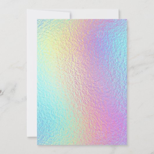 Modern holographic Birthday invitation Kaart (Achterkant)