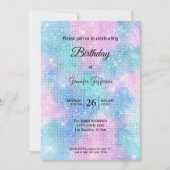 Modern holographic Birthday invitation Kaart (Voorkant)