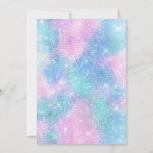 Modern holographic Birthday invitation Kaart (Achterkant)
