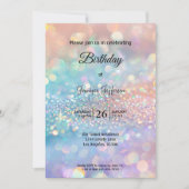 Modern holographic Birthday invitation Kaart (Voorkant)