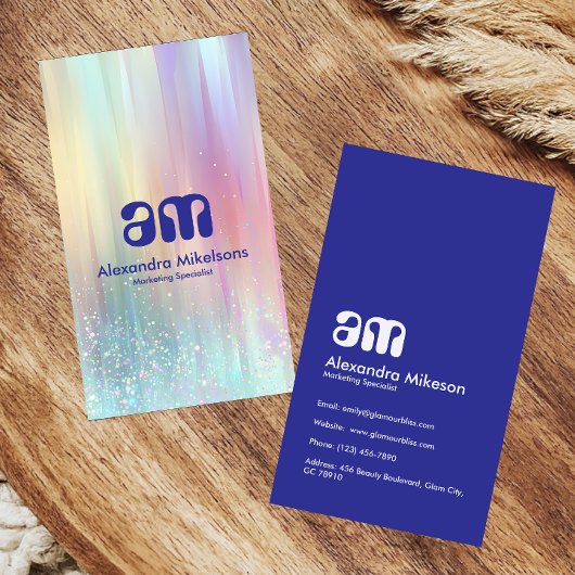 Modern Holographic Creative Branding Visitekaartje
