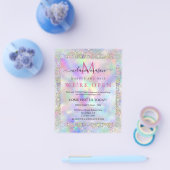 Modern holographic Glitter Makeup Artist Salon Flyer (Enkel)
