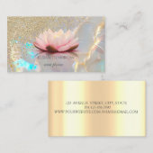 Modern Holographic Gold Diamonds Lotus Opal Stone Visitekaartje (Voorkant / Achterkant)