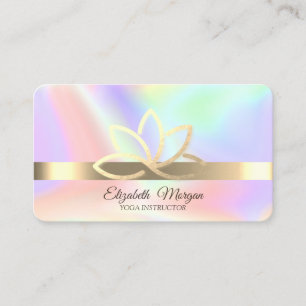 Modern Holographic, Gold Stripe, Gold Lotus Visitekaartje